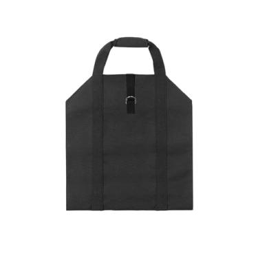 Imagem de Bothyi Bolsa de transporte de toras para madeira Bolsa de toras Alças acolchoadas Bolsa de transporte Suporte de lenha para mochilas Presente de Natal, Preto