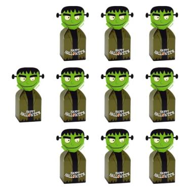 Imagem de harayaa 10x Caixas de doces de Halloween Caixas de biscoitos Caixas de guloseimas Troca de sala de aula Decoração Caixas de presente Caixas de guloseimas, Gigante Verde