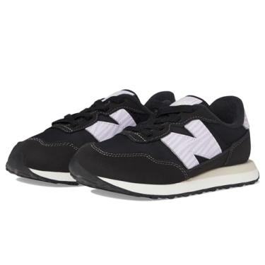 Imagem de New Balance Tênis feminino 327 (criança grande), Preto/Lilás Glo, 2 Little Kid