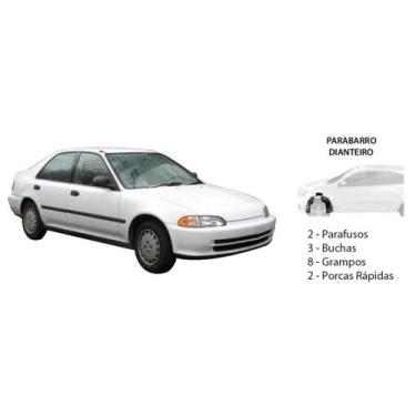 Imagem de Kit Presilha Parabarro Dianteiro Civic 92 A 06 Fit 04 A 08 - Plastcar