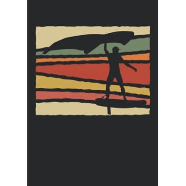 Imagem de Notizbuch A5 dotted, gepunktet mit Softcover Design: Wingsurf Wingfoil Wing Foil Surf Retro Geschenk Surfer: 120 dotted (Punktgitter) DIN A5 Seiten