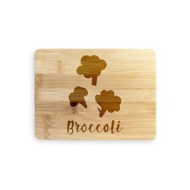 Imagem de Tábua de corte de brócolis, pode ficar presa em seus dentes, tábua de corte de bambu, ideia de presente de inauguração de casa, aniversário, ideia de presente de Natal (pequena (20 x 15 cm)