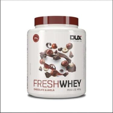 Imagem de Fresh Whey Protein Chocolate Belga e Avelã  Pote 450g Dux Nutrition, C
