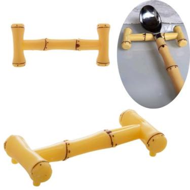 Imagem de Descanso Talheres de Plástico Bambu Acessórios para Mesa Posta Colher 