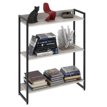 Imagem de Estante Livreiro Dynamica Industrial 80cm 3 Prateleiras C08 Snow - Mpo