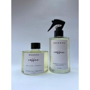 Imagem de Kit Aromatizador de Ambiente e Difusor de Aromas Coffee 250ml - Peonni