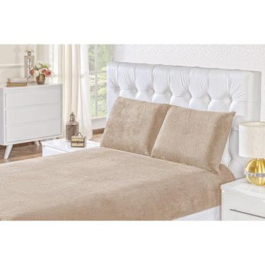 Imagem de Jogo De Cama Biasoft Casal Queen 3 Peças Manta Cáqui