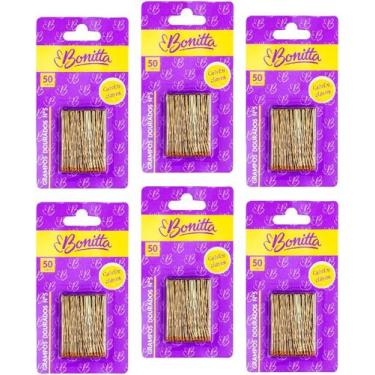 Imagem de Grampos para Cabelos Loiros N5 com 50un Kit com 03 Blister Pequenos Bo