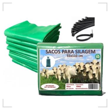 Imagem de Saco Para Silagem Com 50 Un + 50 Abraçadeiras P/ Silo - PlastSilo, Emb