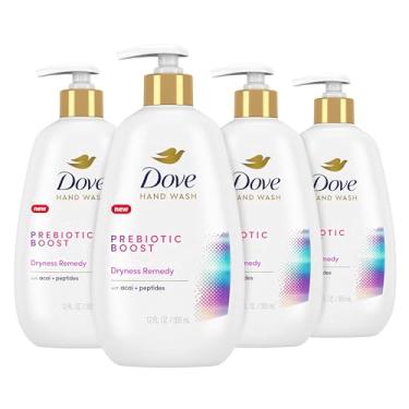 Imagem de Dove Prebiotic Boost Lavagem para as mãos, remédio para secagem, 4 unidades, para suavidade duradoura com Açaí e Peptídeos, 350 ml