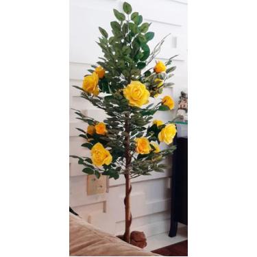 Imagem de Planta Artificial ROSEIRA CHILENA AMARELA 1,50 metros de altura - Flor