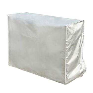Imagem de LKXHarleya Capas de ar condicionado para unidades externas, 71 x 25,4 x 55,8 cm, à prova d'água, à prova de poeira, proteção solar, anti-neve, capa de ar condicionado adequada para 1P unidade AC (branca)