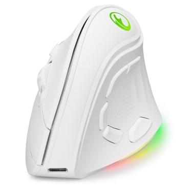 Imagem de IFYOO Mouse ergonômico vertical sem fio recarregável RGB de modo duplo 2.4G e BT 5.1, 5 botões laterais, máximo de 8400 DPI, para computador, notebook, laptop, Windows 11 10, Mac iPad OS, Android -