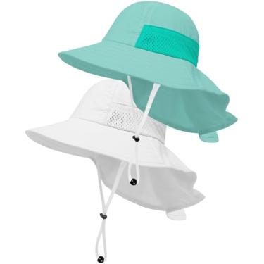 Imagem de Pacote com 2 chapéus de sol infantis para bebês de verão FPS 50+ para meninos e meninas...
