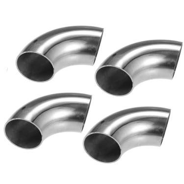 Imagem de TUCKBOLD Tubo de cotovelo curva mandril 90 graus OD 5,7 cm polegadas 304 aço inoxidável reutilizável | tubo de escape cotovelo escada corrimão tubo 4 peças