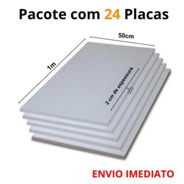 Imagem de Kit 24 peças de Isopor antichamas 2cm (20mm) tamanho 100x50x2cm - Mund
