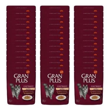 Imagem de Sachê Gatos Castrado Sabor Frango Gran Plus 85g Kit 30 Unid.