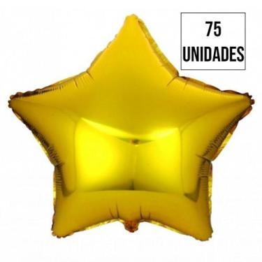 Imagem de Kit 75 Balão Estrela Dourada - Extra Festas