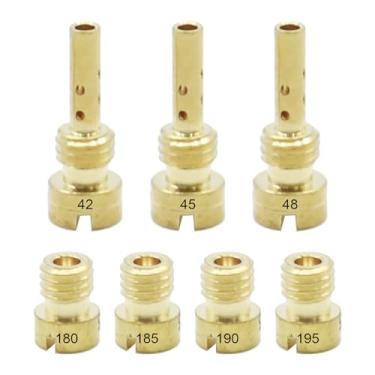 Imagem de laffoonparts 7 peças 27490-04 carburador principal kit de jato lento, substituição para Harley CV40 Softail 1988-2017, substituição para Harley Touring 1988-2016 Sportster 1998-2021, substitui