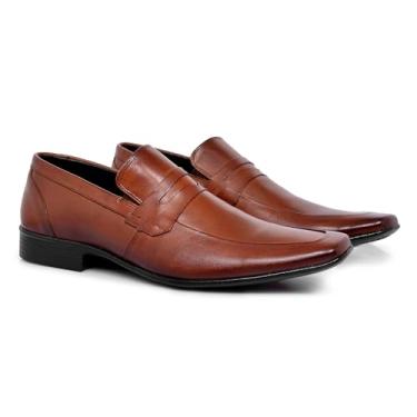 Imagem de Sapato Social Masculino de Couro Legítimo Natural Derby Italiano Oxford Confortável Artesanal Moderno - 4606 (Whisky, BR, Adulto, Numérico, 41)