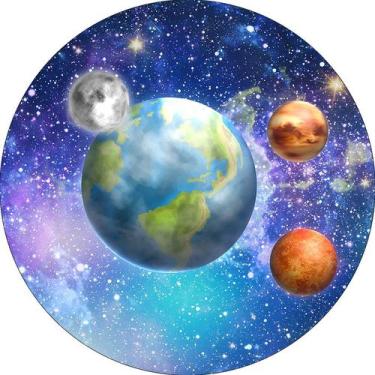 Imagem de Painel De Festa Redondo 1,50x1,50 -  Galáxia Planetas Sistema 008 - Vi