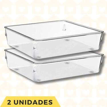 Imagem de Jogo 2 Organizadores Acessorios Modular 4 Multiuso Maquiagem - PLASTUT