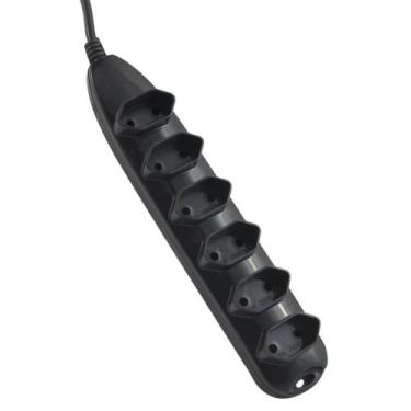 Imagem de Extensão 6 tomadas 2 pinos 10a 250v 1,5m - alfacell preto