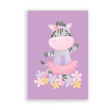 Imagem de Placa Decorativa MDF Bailarina Zebra 20x30cm - Quartinhos