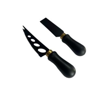 Imagem de Conjunto Para Cortar E Servir Queijo 2 Peças Aço Inox Black - Clink