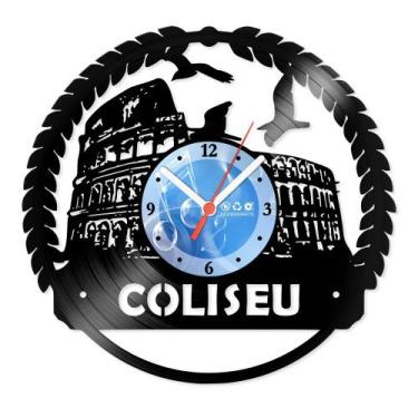 Imagem de Relógio De Parede Disco Vinil Lugares - Coliseu Roma - VLU-047 - Moder