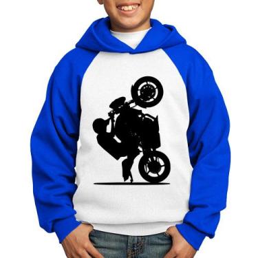 Imagem de Moletom Infantil Moto Grau XJ6 - Foca na Moda, Branco, Azul, 10