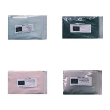 Imagem de Kit Argila 250g Cada Pacote Cores Azul Preta Rosa e Cinza - pem cosmét
