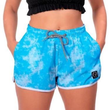 Imagem de Shorts Levinho Sport Praia Verão Tie Dye Azul W2 Feminino - W2 Store, 