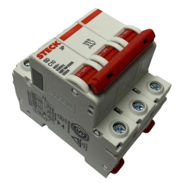 Imagem de Disjuntor Steck Tripolar Triplo Curva C 10a, 16a, 20a, 25a, 32a, 40a, 