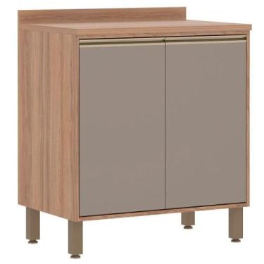 Imagem de Balcão Luciane Yara 80 Cm 2 Portas Com Tampo 1302/199 Vanilla/Grafite 