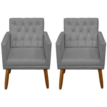 Imagem de 2 Poltronas Cadeira Capitone para Sala de Espera Recepção Escritório S
