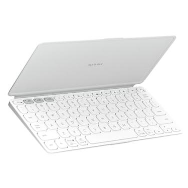Imagem de Teclado Sem Fio Portátil Logitech Keys-To-Go 2 para Tablets, iPad, iPhone, macOs e Windows, com Capa Integrada, Conexão Bluetooth e Easy-Switch para até 3 Dispositivos - Cinza Claro
