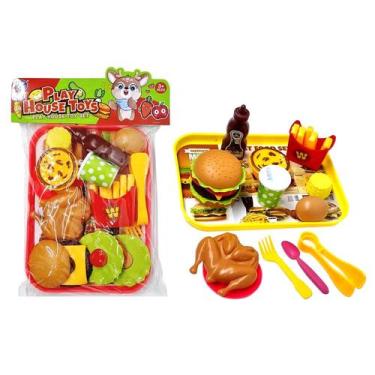 Imagem de Brinquedo Kit Comidinha Fast Food Mc Com 24 Peças - JUNQING