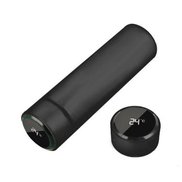 Imagem de Garrafa Térmica Inteligente De Inox 500ml Tampa C/sensor De Temperatura Led água Café Chá Preto
