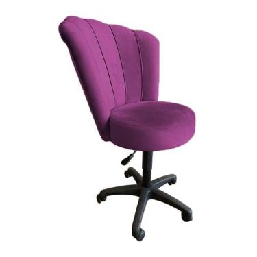 Imagem de Cadeira Giratória Mocho para Escritório Tecido Veludo Várias Cores - E