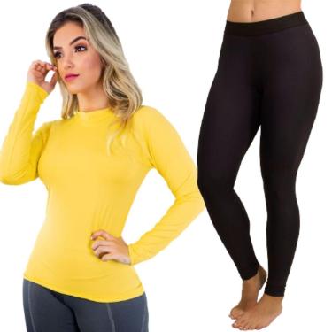 Imagem de Conjunto Térmico Blusa + Calça Proteção UV Bella Fiore Poliamida Academia Fitness Feminina-Feminino