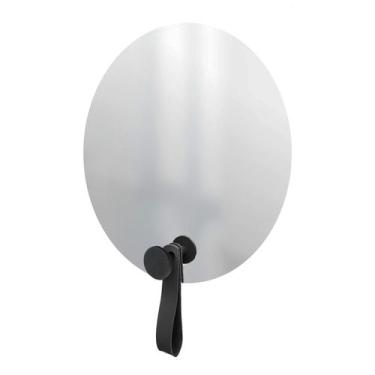 Imagem de Espelho Funcional Hook Preto Alça Preto 50 Cm Redondo - e2g Design