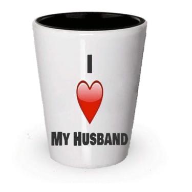 Imagem de Copo de shot I Love My Husband and Wife – Presentes para marido e esposa (1, marido)