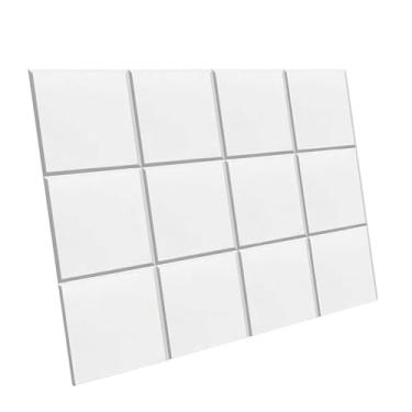 Imagem de Luwecf 12 peças de painéis acústicos, painéis de parede, painel de tratamento acústico de absorção de som decorativo confiável para estúdio de gravação em, Branco Pegajoso