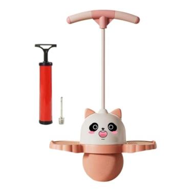 Imagem de menolana Bola de Pogo em Forma de Panda com Alça Pogo Stick Jump Kids Strong Grip Jump Board Brinquedo Pogo Jump para Jogos Treino Casa Playground, Rosa