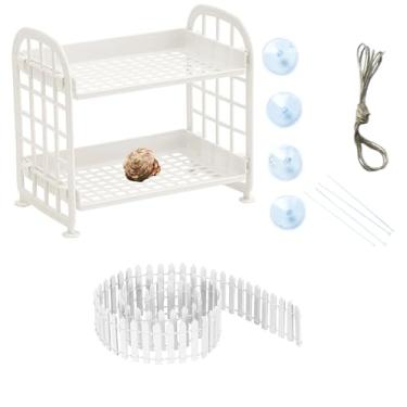 Imagem de Brinquedos de escalada de caranguejo eremita, acessórios de caranguejo eremita, escada de plástico, rede de habitat, para caranguejo eremita, hamster, porquinho-da-índia (branco)