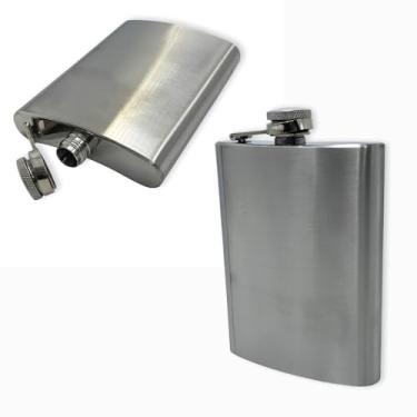 Imagem de Cantil De Bolso Inox Bebidas Whisky Vodka Garrafa Pequena 230 Ml