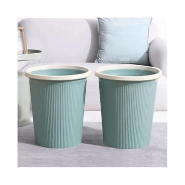 Imagem de LICONG-2020 Caixote do lixo de cozinha sem tampa de plástico redondo cor sólida com anel de pressão adequado para sala de estar, quarto, cozinha, etc. Pacote pequeno/médio/grande de 2 cestas de lixo