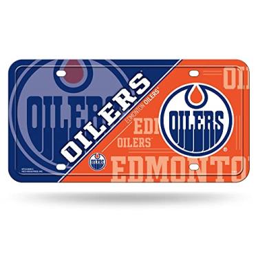 Imagem de Rico Industries Etiqueta automotiva NHL Hockey Edmonton Oilers Split Metal 21,5 cm x 28 cm - Ótimo para caminhão/carro/SUV