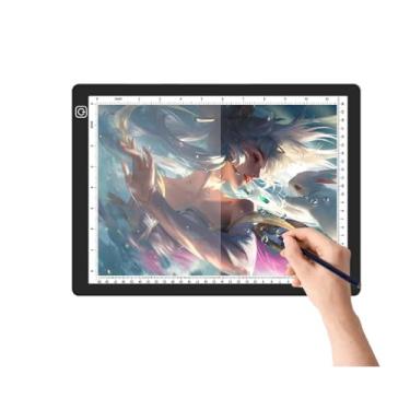 Imagem de Genérico Mesa de Luz A3 LED Recarregável Branco Acrílico Alimentado por DC Diodo emissor de luz (LED) 47 cm x 34 cm x 5 mm 5 mm